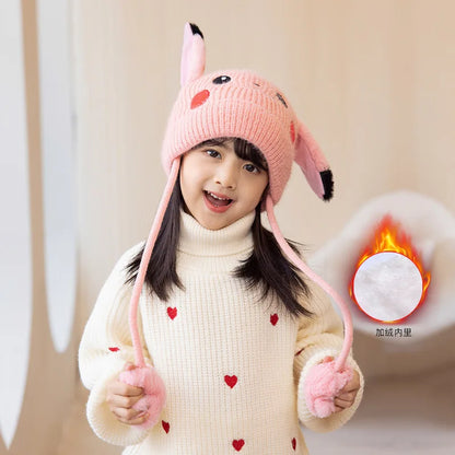 Bonnets d'hiver Pokémon avec pompons pour enfants