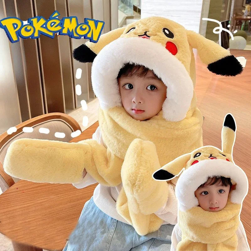 Mütze Pikachu avec Écharpe Intégrée pour Enfants