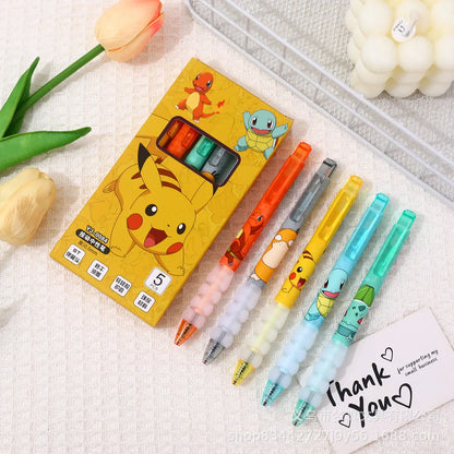 Stylos Gel Pokémon Magiques - Ensemble de 5 Colorés