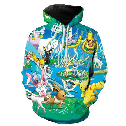 Hoodies Pokémon Unisexes Colorés avec Motifs Variés