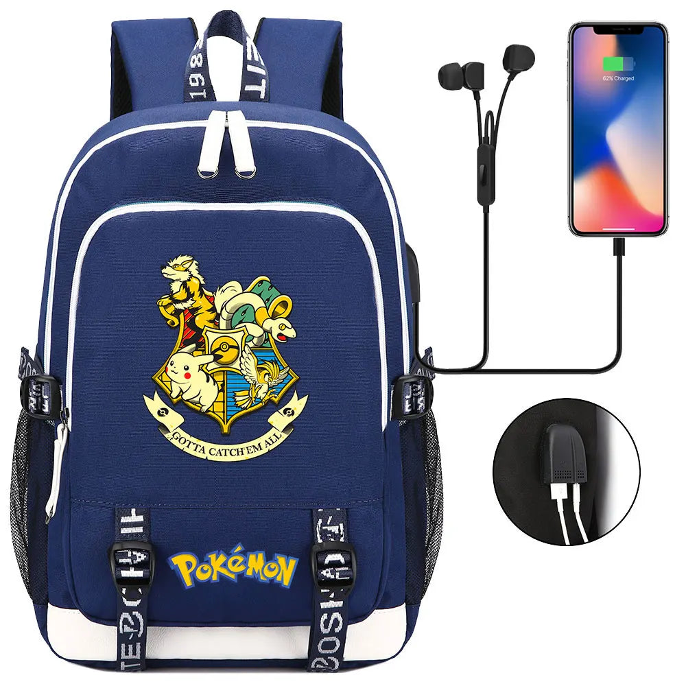 Pikachu Pokemon Rucksack mit USB - ideal für Laptops und für die Schule kaufen