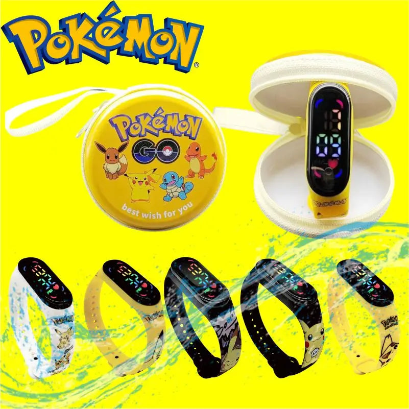 Montre Digitale Pikachu pour Enfants avec Boîte Cadeau