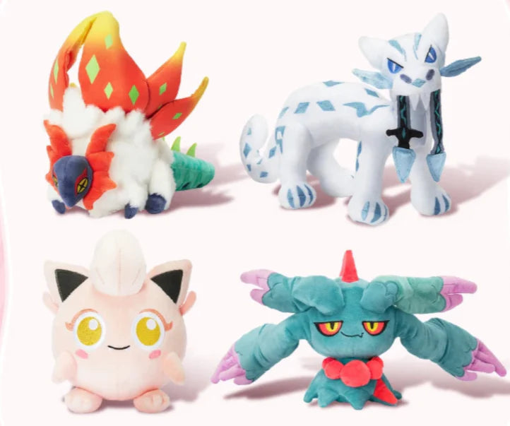 Peluches Pokémon Magiques : Baojian, Brüllschweif, Flatterhaar & Kriechflügel