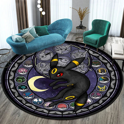 Tapis Rond Pokémon – Designs Évoli, Aquana et Pokeball