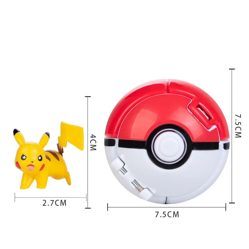 Figurines Pokémon avec Pokéball - Choix de Motifs Variés