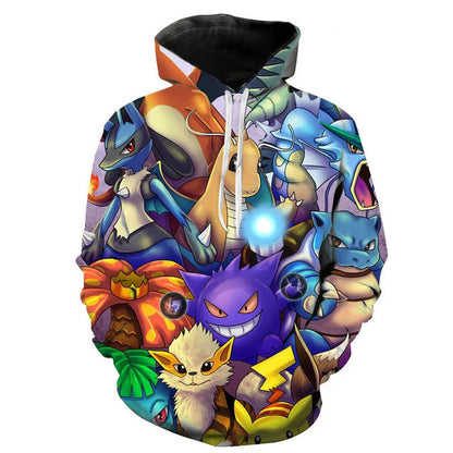 Hoodies Pokémon Unisexes Colorés avec Motifs Variés