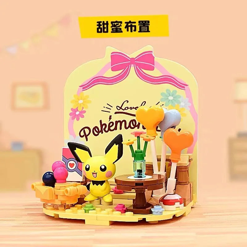 Jouets de construction Pokémon : Pikachu, Evoli, Relaxo, Pichu et Enton