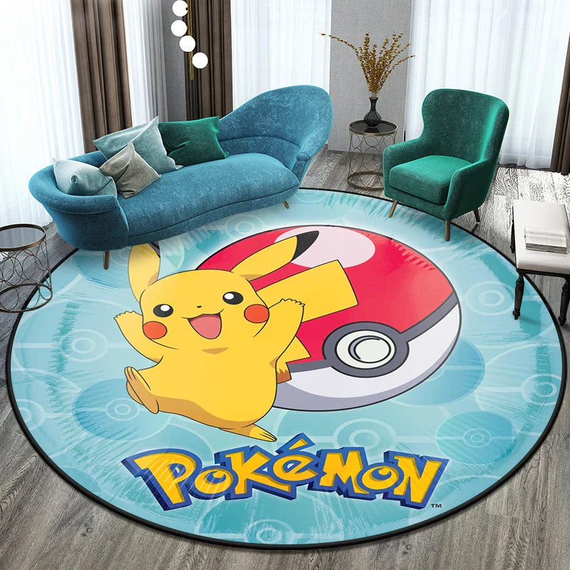 Tapis Rond Pokémon – Designs Évoli, Aquana et Pokeball