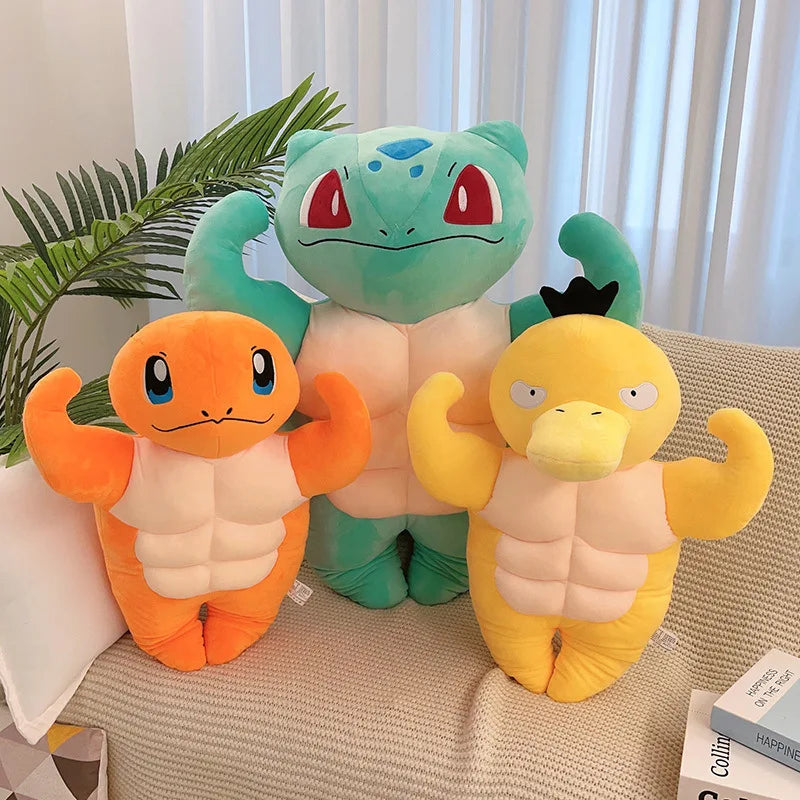 Peluches Pokémon Musclées - Enton, Bisasam ou Glumanda