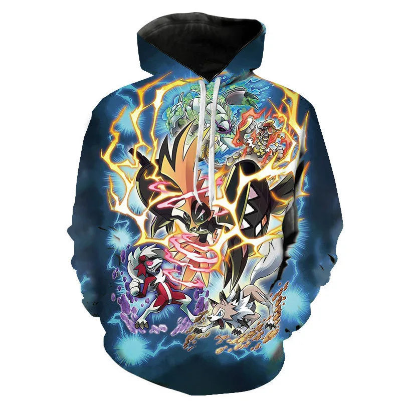 Hoodies Pokémon Unisexes Colorés avec Motifs Variés