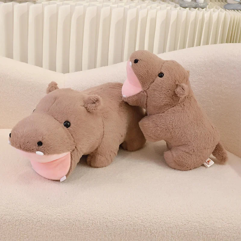 Peluche Hippopotame Beige Douceur Géante