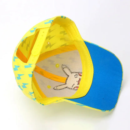 Casquette de baseball Pikachu pour enfants - Bleu, Jaune ou Noir