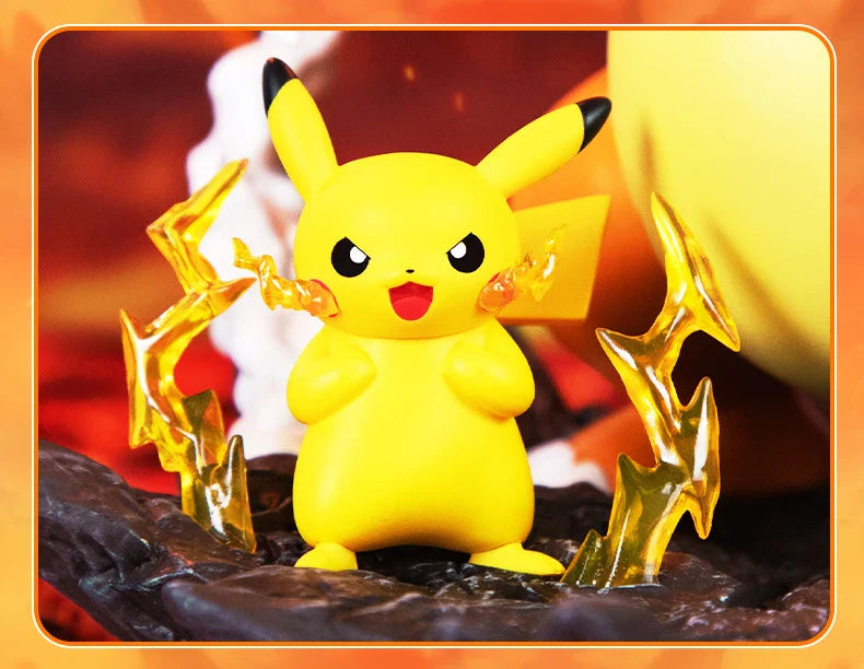 Statue Glurak Charizard avec Pikachu - Force et Amitié en Émotion