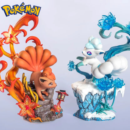 Statue Vulpix et Alola Vulpix (25 cm) - Figurines Pokémon détaillées