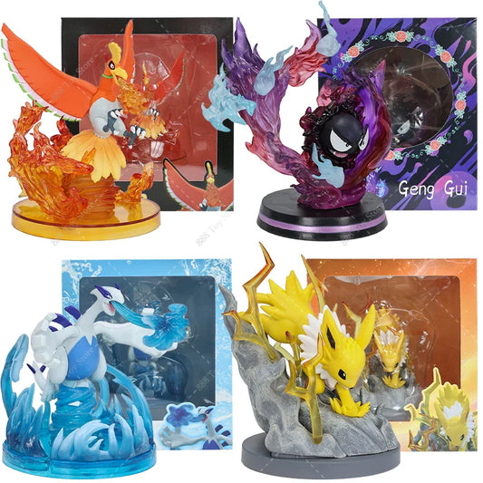 Ensemble de Figurines Pokémon : Ho-Oh, Lugia, Blitza, Nebulak et Gengar