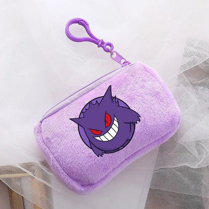 Portefeuille en peluche Pokémon pour enfants avec clip sécurisé