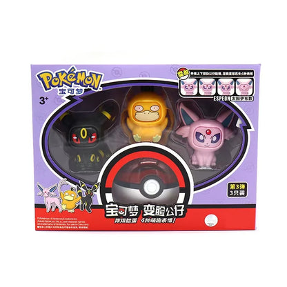 Pack de Figurines Pokémon avec Visages Interchangeables - 3 pièces