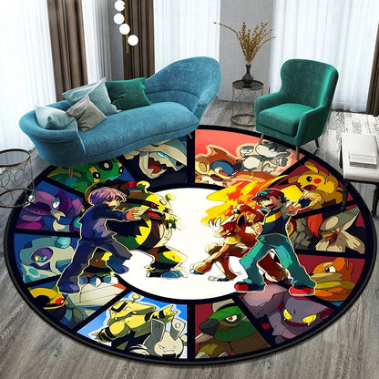 Tapis Rond Pokémon – Designs Évoli, Aquana et Pokeball