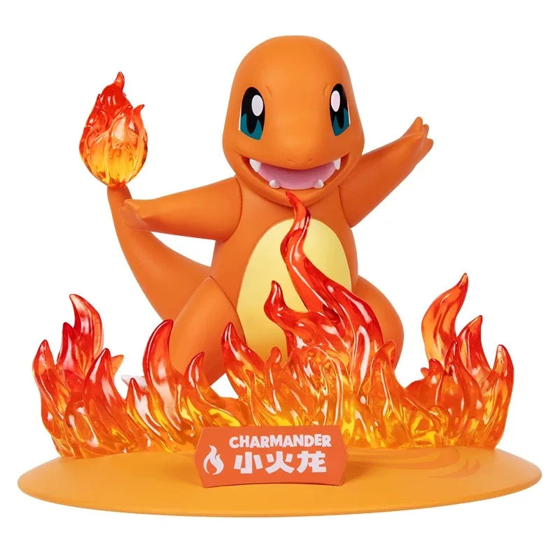 Figurines Colorées des Starter-Pokémon Glumanda, Schiggy et Bisasam (12-14 cm)