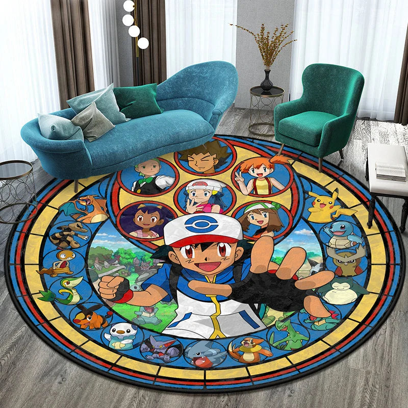 Tapis Rond Pokémon – Designs Évoli, Aquana et Pokeball