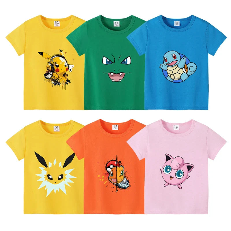 Sommerliche T-Shirts mit Pokemon Motiv für Kinder