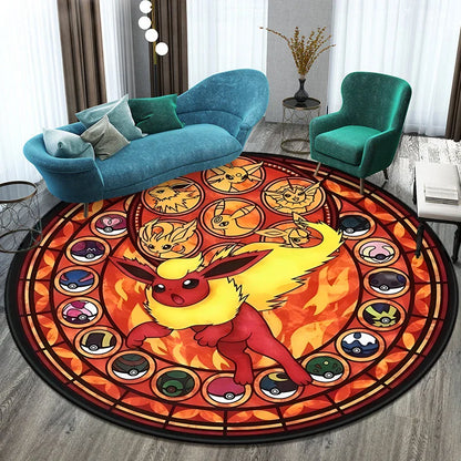 Tapis Rond Pokémon – Designs Évoli, Aquana et Pokeball