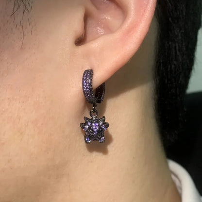 Boucles d'Oreilles Gengar Élégantes et Mystiques