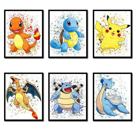 Affiche en Toile Pokémon - Décoration Personnalisable et Colorée