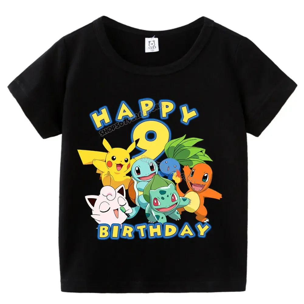 T-shirt Anniversaire Pokémon Enfants avec Année Personnalisée