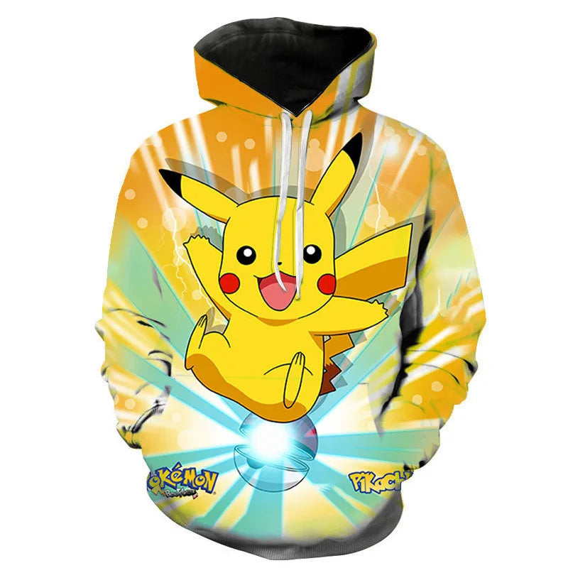 Hoodies Pokémon Unisexes Colorés avec Motifs Variés