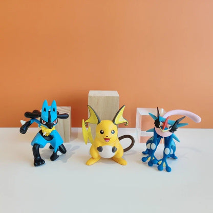 Ensemble de 7 Figurines Pokémon Épiques : Pikachu, Lucario, Jolteon, Espeon, Psyduck