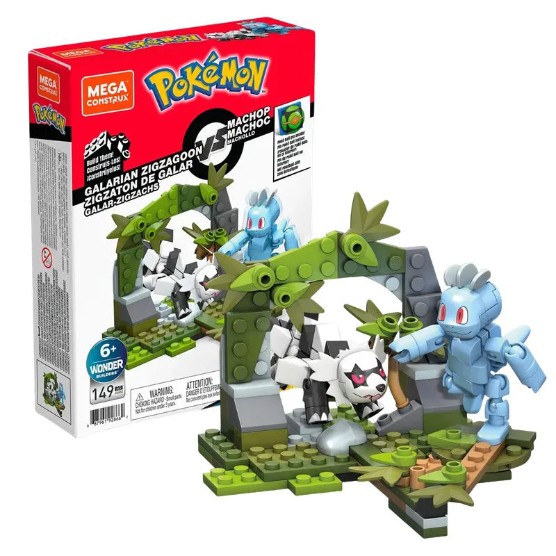 MEGA Pokemon Klemm-Baustein Sets (Zigzachs und Machollo oder Mauzi und Toxel)