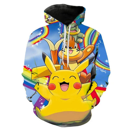 Hoodies Pokémon Unisexes Colorés avec Motifs Variés