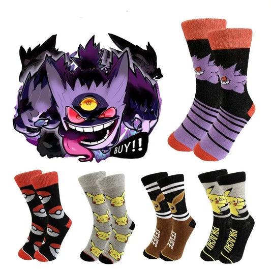 Chaussettes Pokémon Confort Évoli, Pikachu et Gengar 40-45