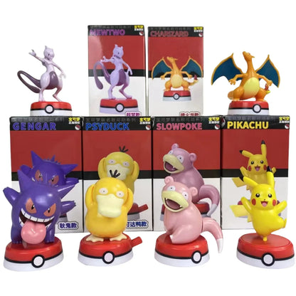 Set de Figurines Pokémon - Pikachu, Mewtu, Glurak, Enton, Gengar & Flegmon en Pokéball