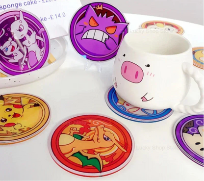 Sous-verres en acrylique Pokémon Pikachu - Designs ludiques et durabilité exceptionnelle