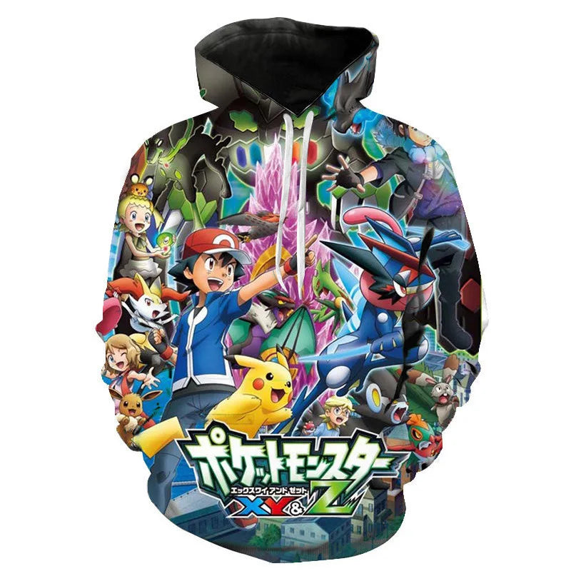 Hoodies Pokémon Unisexes Colorés avec Motifs Variés