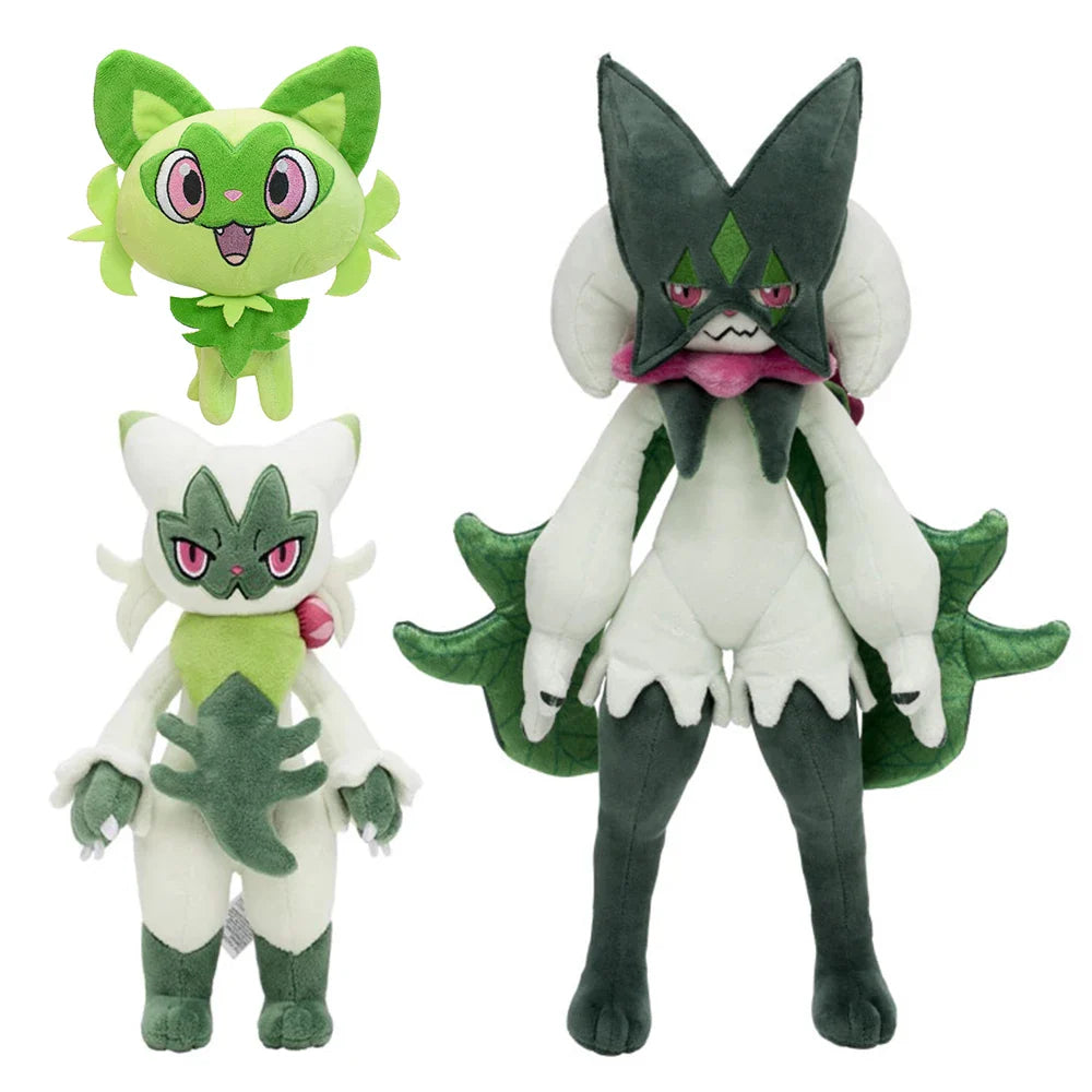 Peluches Pokémon Felori, Feliospa et Maskagato - Câlins Magiques