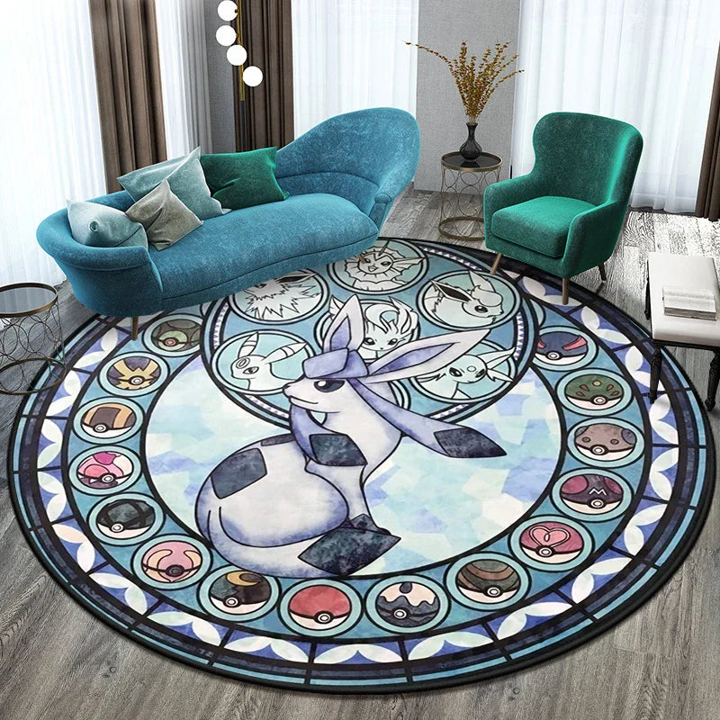 Tapis Rond Pokémon – Designs Évoli, Aquana et Pokeball