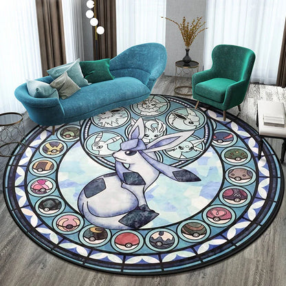 Tapis Rond Pokémon – Designs Évoli, Aquana et Pokeball