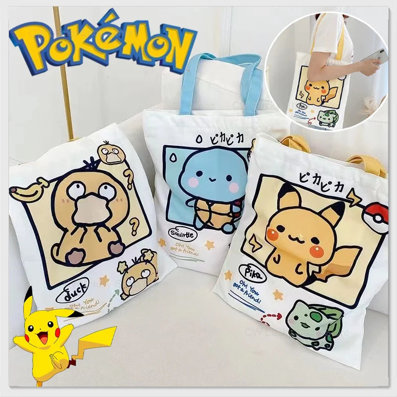 Sac en toile Pokémon : Pikachu, Enton, Schiggy