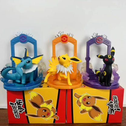 Figurines Eeveelution - Set de 9 Personnages Pokémon