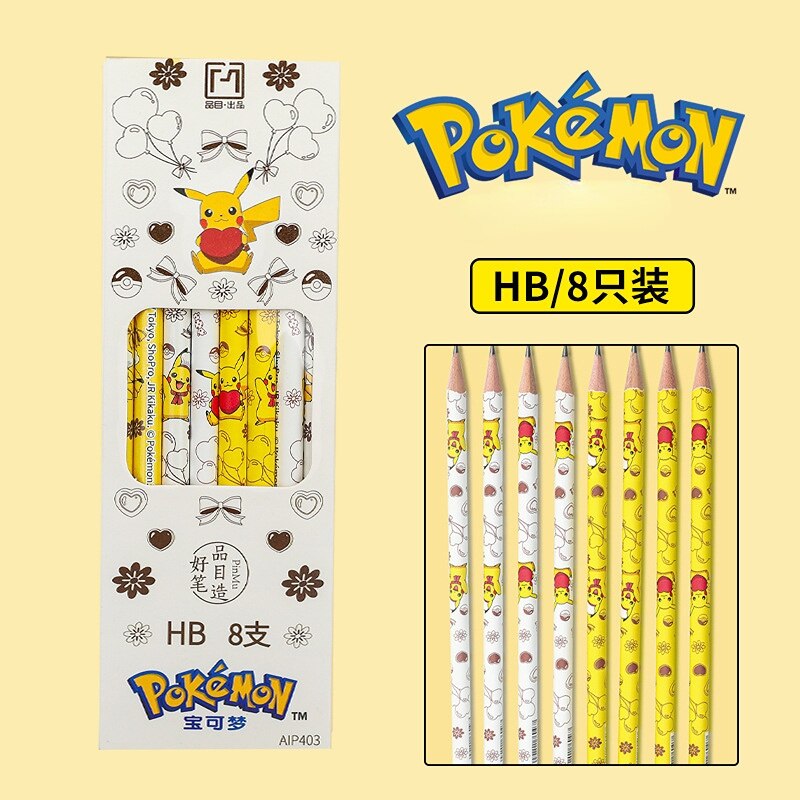 Set de 8 Crayons Pikachu - Magie Pokémon pour Écoliers