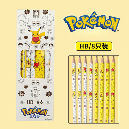 Set de 8 Crayons Pikachu - Magie Pokémon pour Écoliers