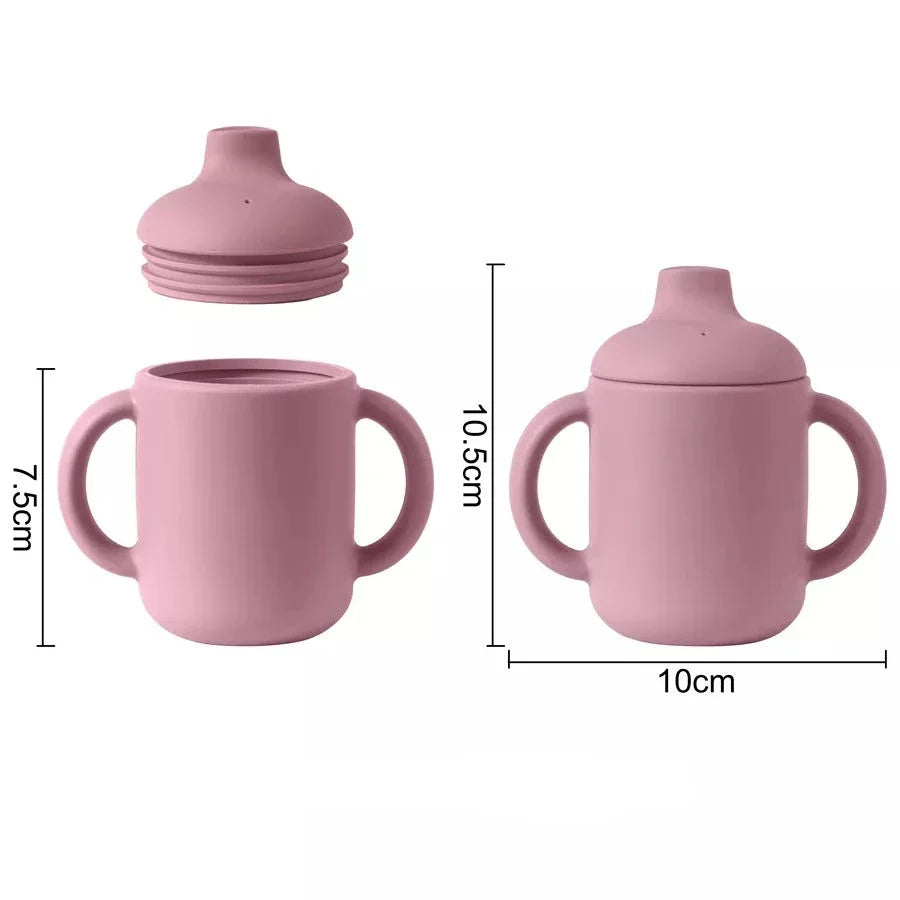 Gourde Bébé Bec en Silicone Pastel pour l'Apprentissage de l'Hydratation