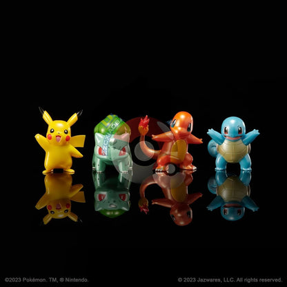 Set de Figurines Pokémon Starter : Pikachu, Glumanda, Schiggy et Bisasam