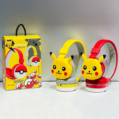 Casque Bluetooth 3D Pikachu pour Enfants - Jaune ou Rouge