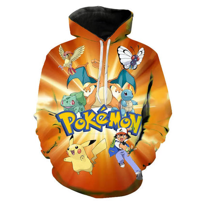 Hoodies Pokémon Unisexes Colorés avec Motifs Variés