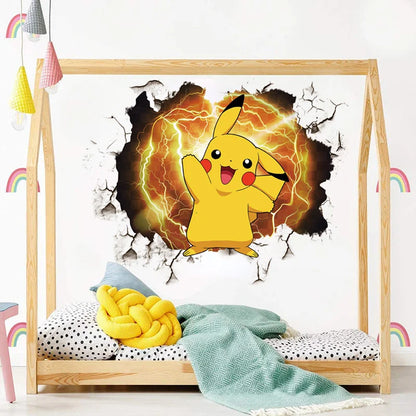 Autocollant Mural Grand Pikachu - Décoration Festive Pokémon