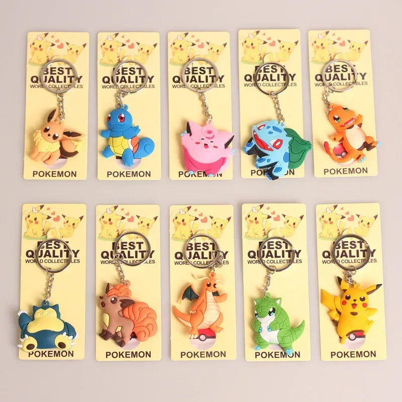 Ensemble de 10 porte-clés Pokémon colorés et durables